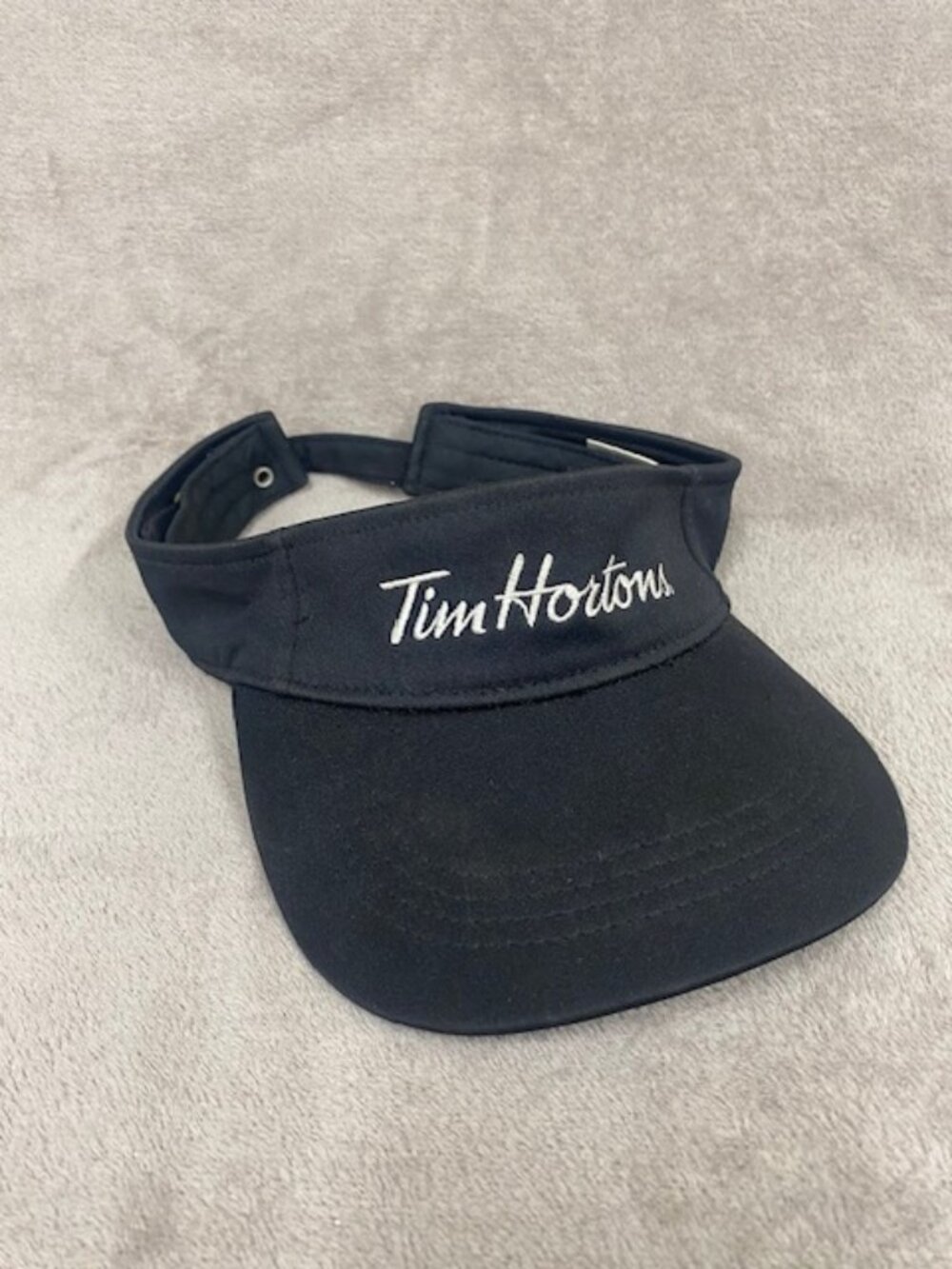 Tim Hortons Employee Visor. Black and White Adjustable